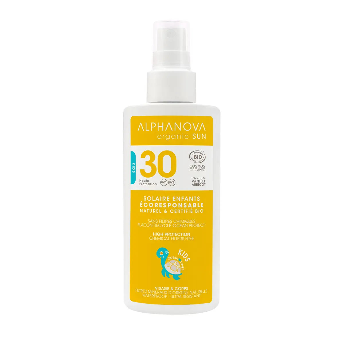 Villem ALPHANOVA SUN SPF30 orgaaniline mineraalne päikesekreem lastele vanilje-aprikoosi lõhnaga 125 ml ALPHANOVA