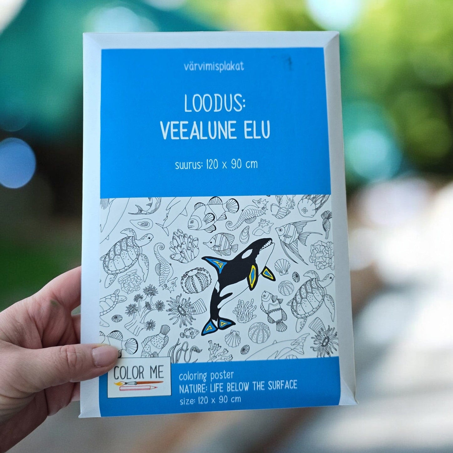 Villem SUUR värvimisleht Loodus veealune elu 90 x 120 cm COLOR ME