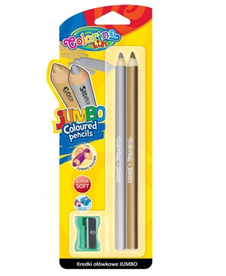 Villem Colorino hõbedane ja kuldne jumbo pliiats + teritaja Colorino