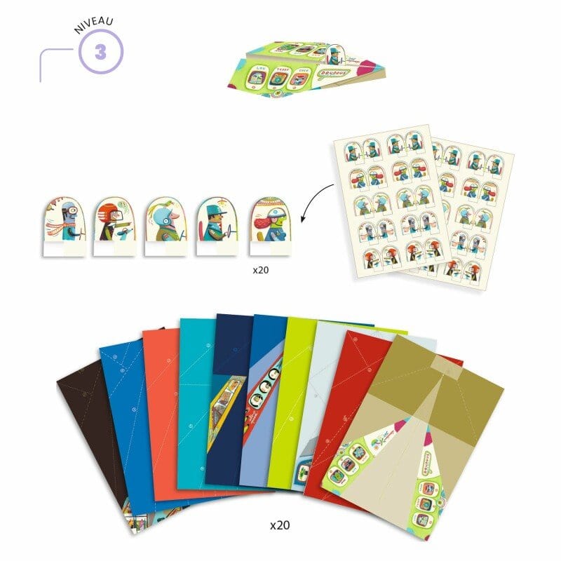 Villem DJECO Origami komplekt Lennukid, 20 tk Djeco