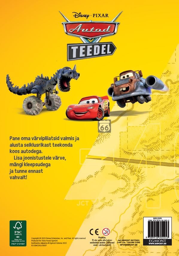 Villem Autod Teedel värvimisraamat kleepsudega EGMONT