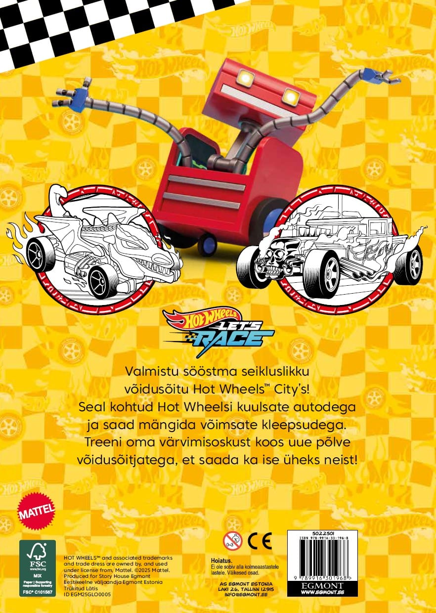 Villem Hot Wheels värviraamat kleepsudega EGMONT
