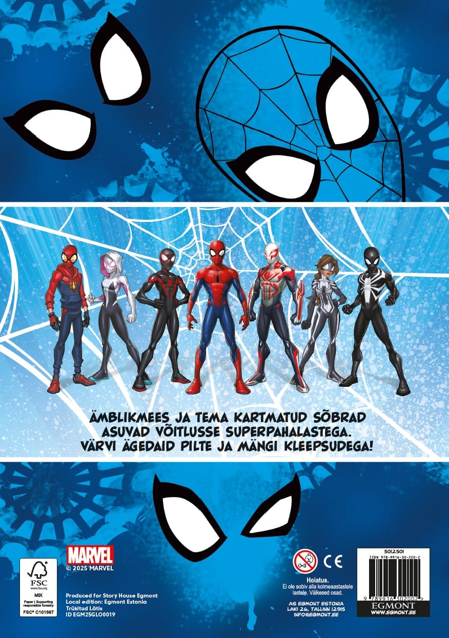 Villem Spiderman. Värvimisraamat kleepsudega EGMONT