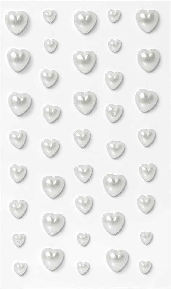 Villem Poolpärl kleebised Süda 40tk – valge Galeria Papieru