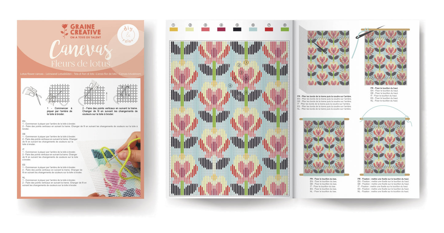 Villem LOTUS FLOWER CANVAS KIT Graine Créative