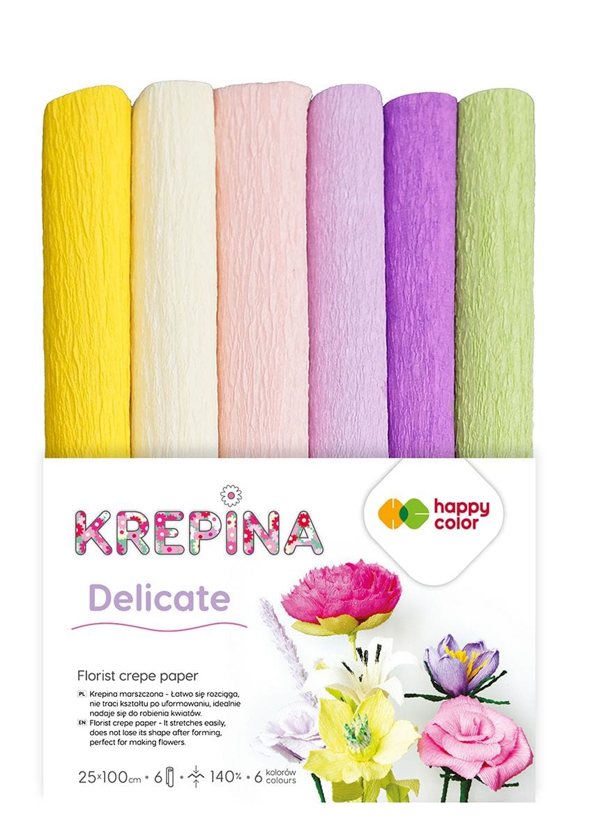 Villem Floristi krepp-paber Delicate 6 rulli Happy Color