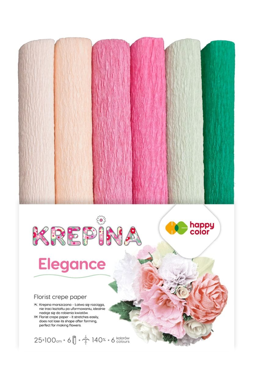 Villem Floristi krepp-paber Elegance 6 rulli Happy Color