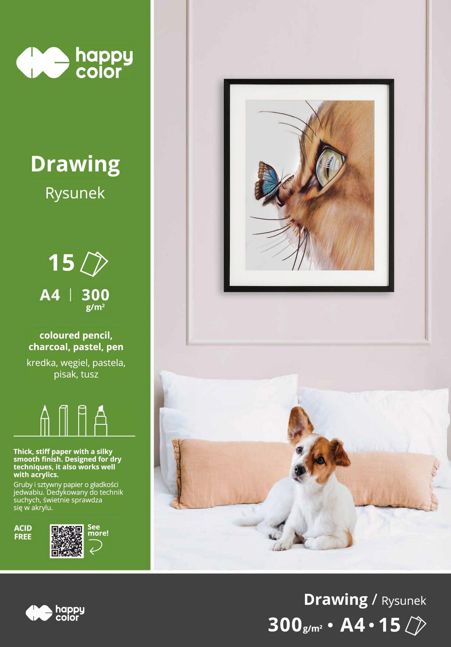 Villem Joonistusplokk A4 300 g 15 lk Happy Color