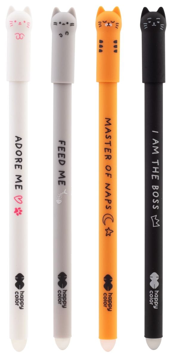 Villem Kustutatav tindipliiats, sinine, Kitty, 0.5mm Happy Color