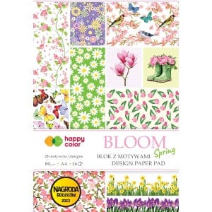 Villem Õitseva kevade mustritega disainpaberid A4 80g/16lk Happy Color