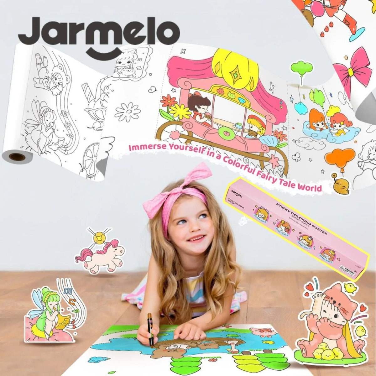 Villem Jarmelo isekleepuv värvimisrull Sweet Girls – 3 m Jarmelo