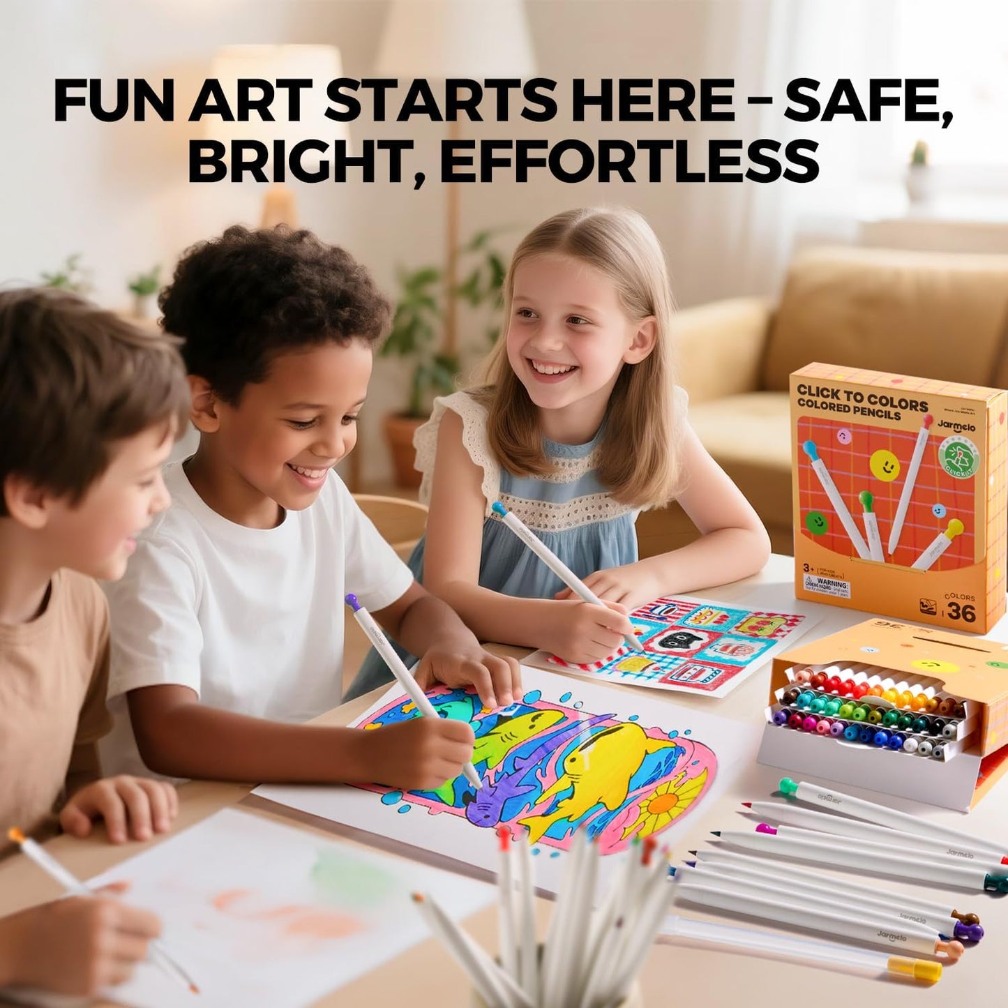 Villem Jarmelo mehaanilised värvipliiatsid lastele 36 värvi, kustutatavad Jarmelo