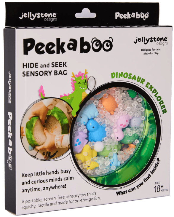 Villem Jellystone Peekaboo sensoorne avastusmänguasi - Dinod Jellystone