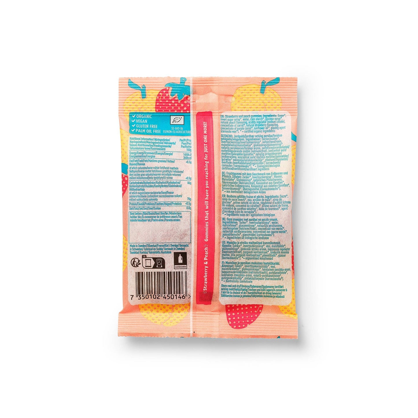 Villem Organic and Vegan Swedish Strawberry & Peach Gummies JOM