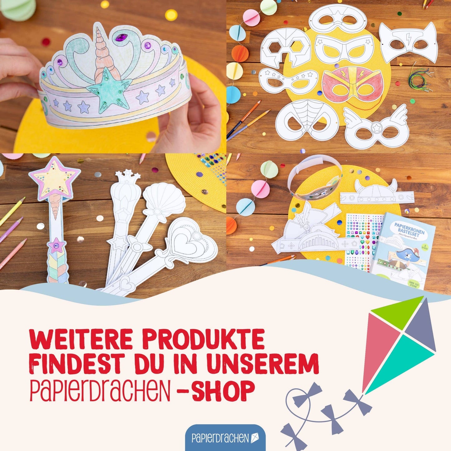 Villem Mõõga meisterdamise loovkomplekt „Seikluslikud kangelased“, 4 tk Papierdrachen