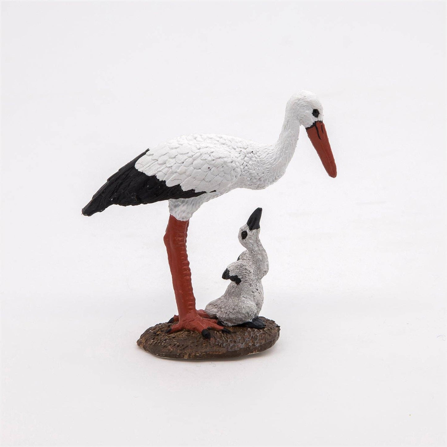 Villem Stork Figurine and Its Baby Papo