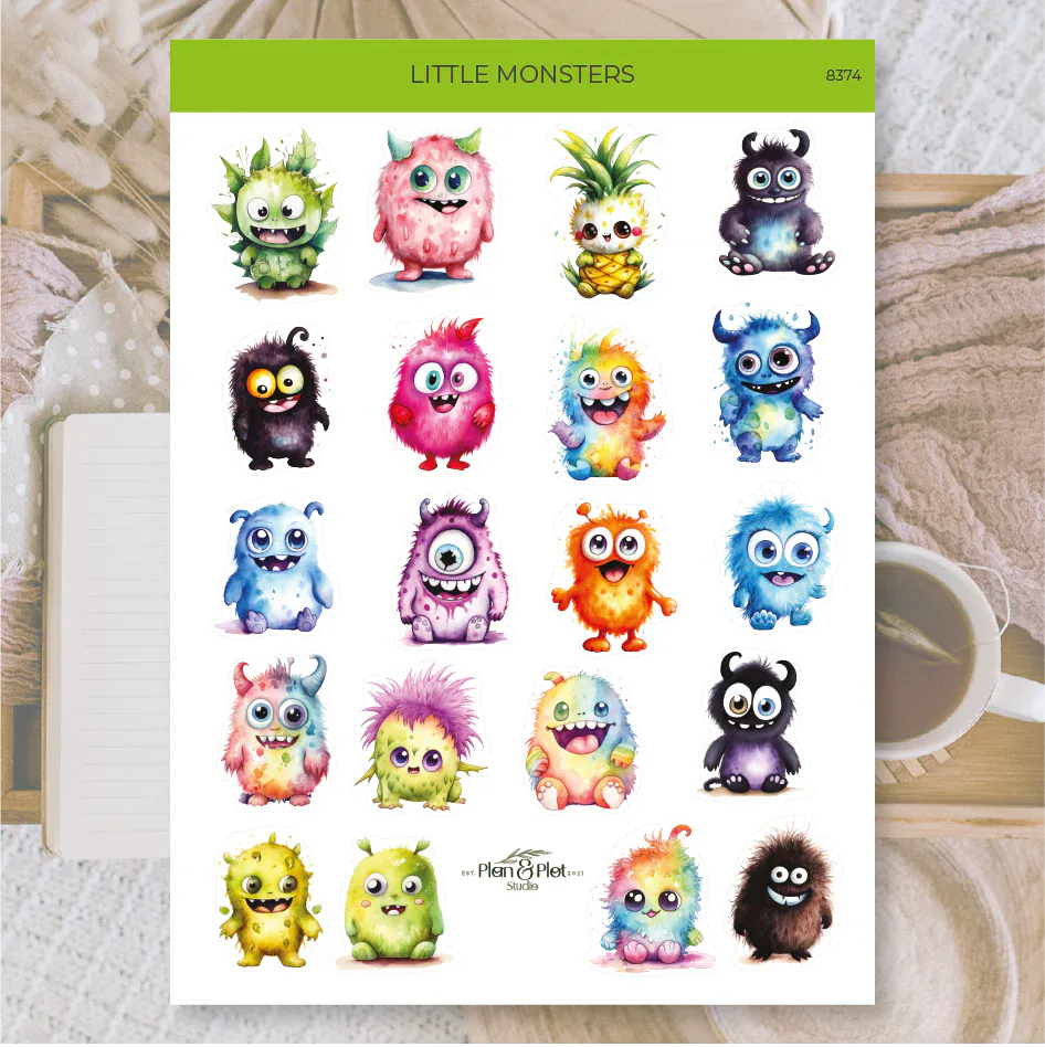 Villem Kleebised: Little Monsters | Valge matt vinüül Plan & Plot Studio