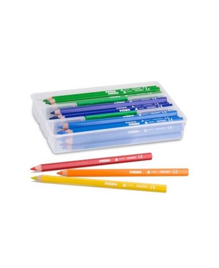 Villem PRIMO jumbo värvipliiatsite komplekt koolikarbis – 12 värvi ja 120 tk PRIMO