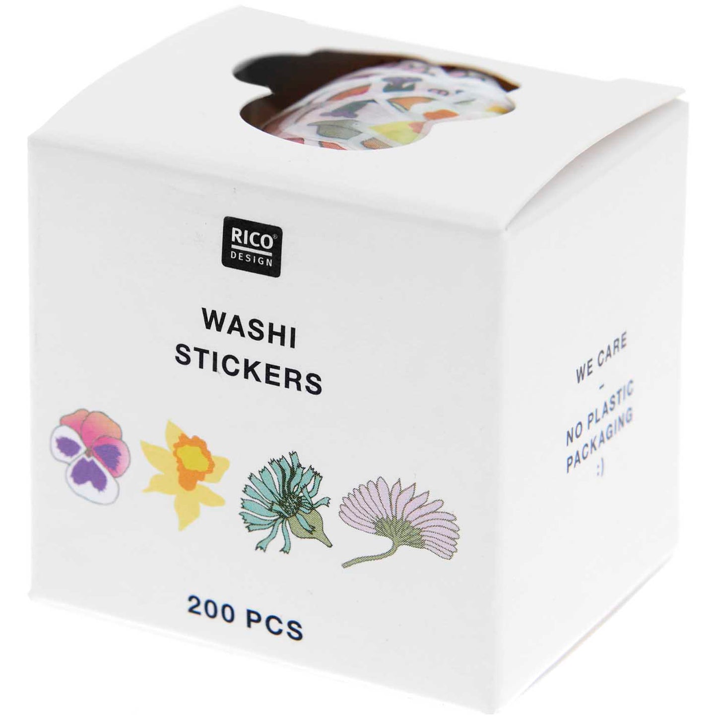 Villem Washi kleepsud “Fuschikato – Lilled” – 200 tk, 2 x 2 cm Rico Design