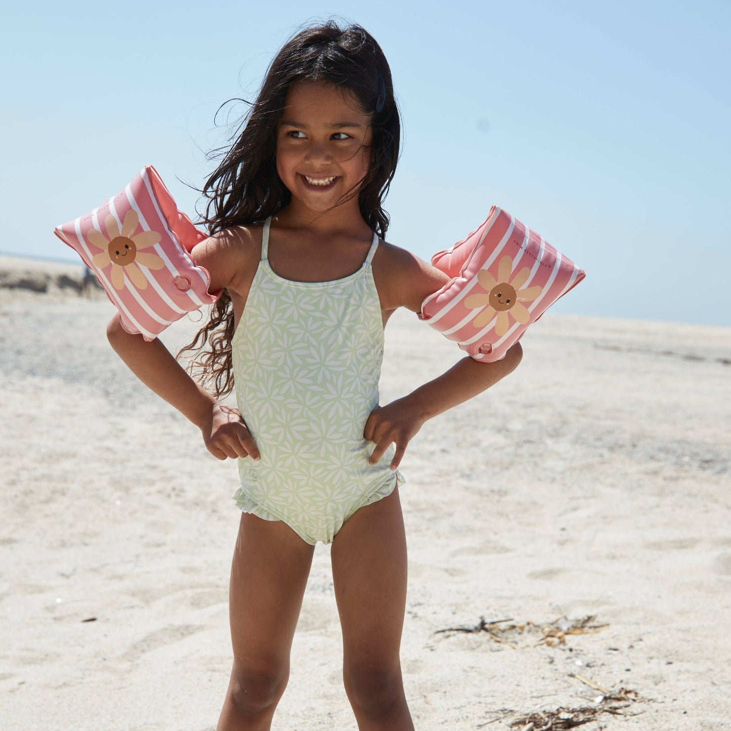 Villem Arm Bands - Pink - Daisy Flowers: 2/6 Years Swim Essentials