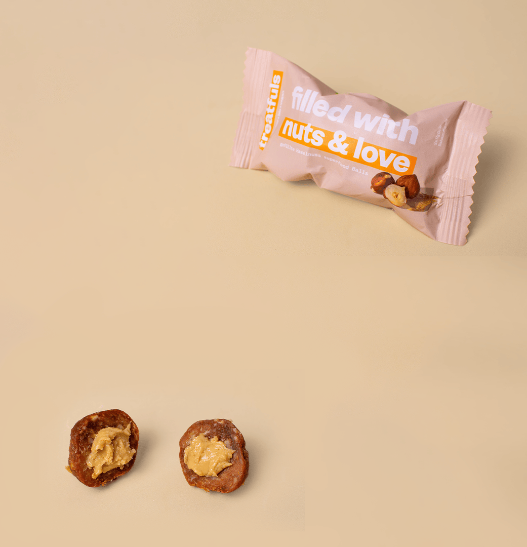 Villem Filled with Nuts and Love mahe vegan sarapuupähkli-cashew energiapallid 2 × 17 g Treatfuls
