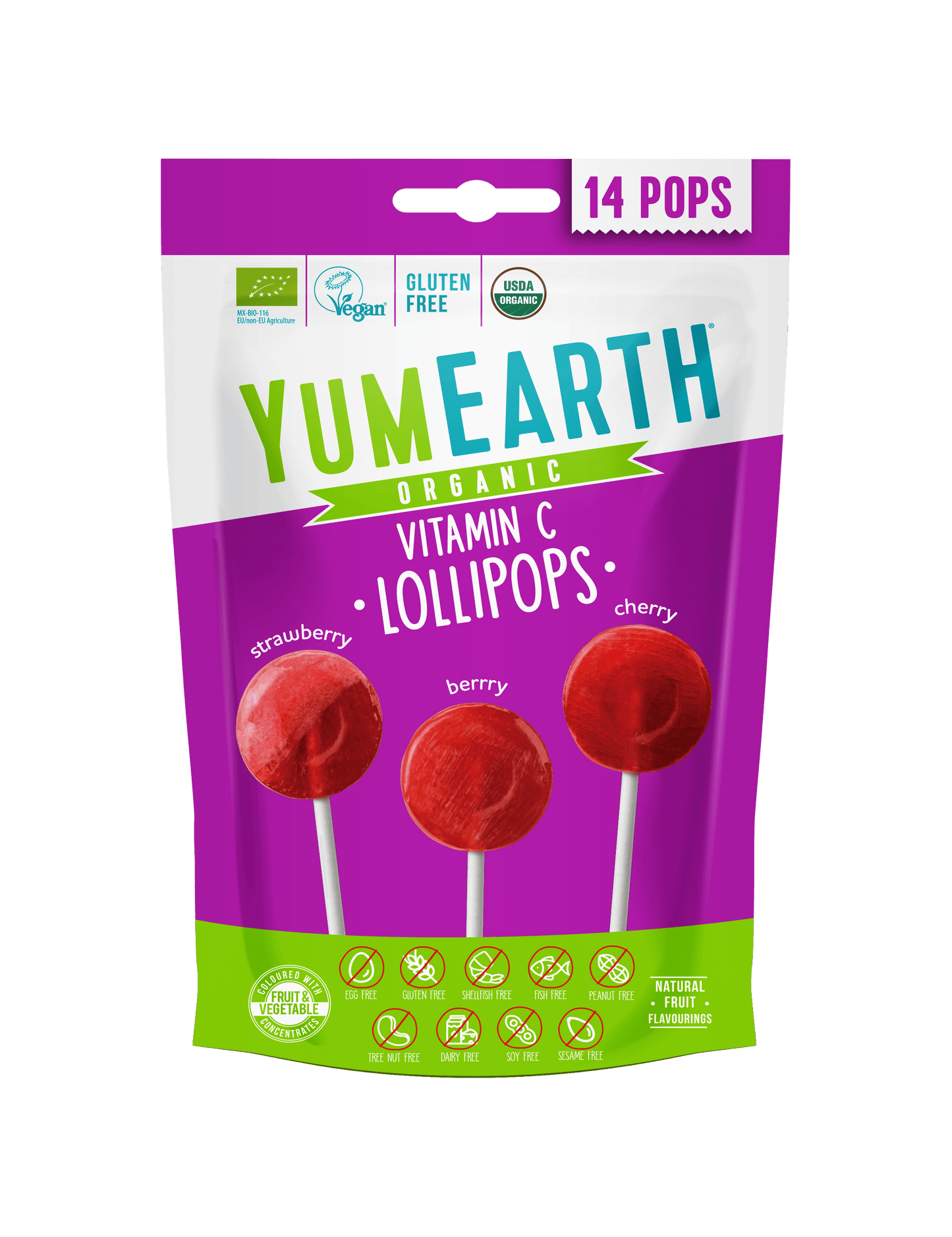 Villem YumEarth mahedad C-vitamiiniga pulgakommid 14tk 85g YumEarth