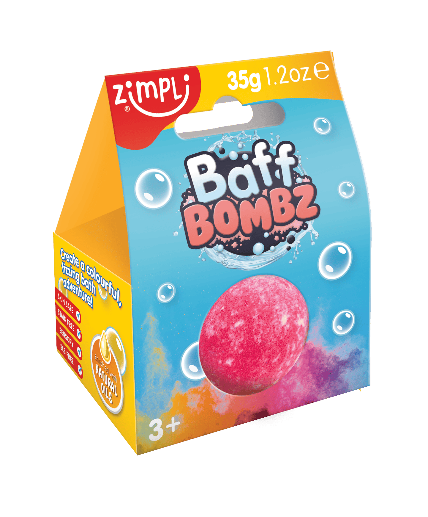 Villem Zimpli Round Baff Bombz - Kids UK Made Bath Bomb Bath Toy Zimpli Kids