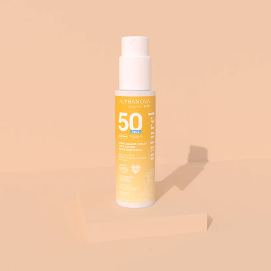 Villem ALPHANOVA 100% looduslik mineraalfiltritega laste päikesekaitsesprei tundlikule nahale vanilje milkshake’i lõhnaga SPF50, 100g ALPHANOVA