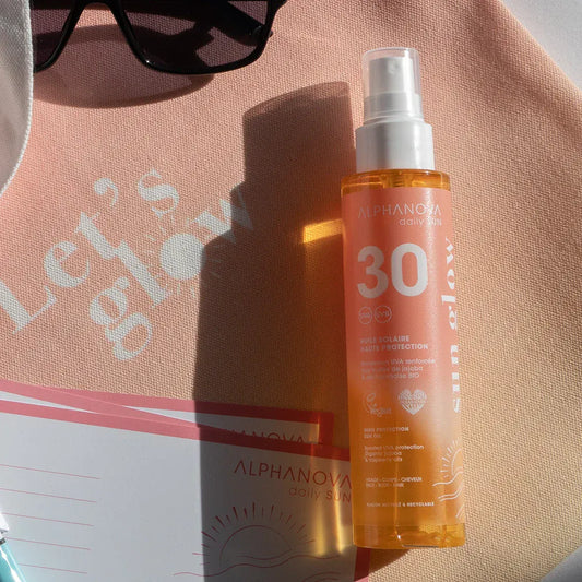Villem ALPHANOVA DAILY SUN SPF30 veekindel sprei päevitusõli vaarikaseemne ja jojobaõliga monoi lõhnaga, 125 ML ALPHANOVA