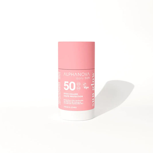 Villem ALPHANOVA Daily Sun SPF50 päikesekaitsepulk näole mangovõi, vaarikaseemneõli ja E-vitamiiniga, 17 ML ALPHANOVA