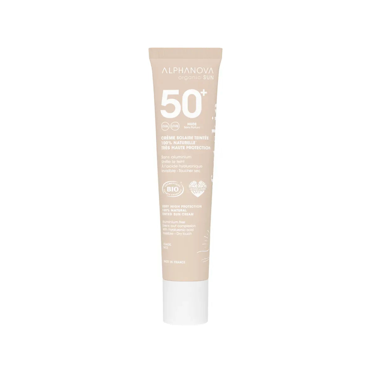 Villem ALPHANOVA lõhnavaba tooniv päikesekreem SPF50+ Nude – 40 g ALPHANOVA