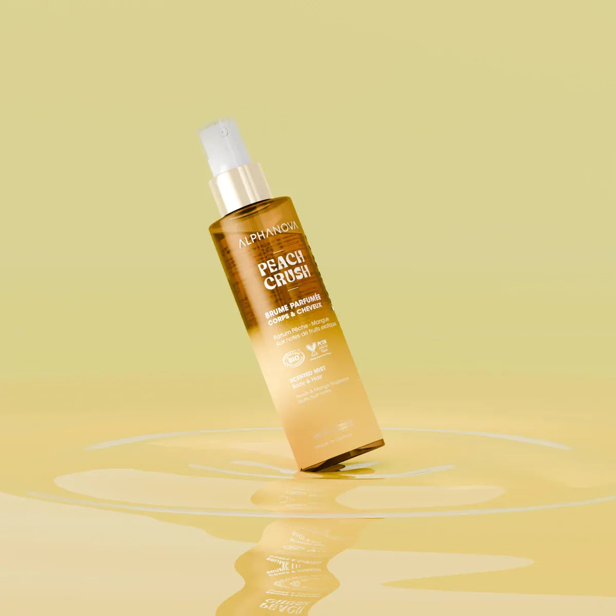 Villem ALPHANOVA Peach Crush orgaaniline virsiku- ja mangolõhnaline juuste- ja kehasprei, 100 ml ALPHANOVA