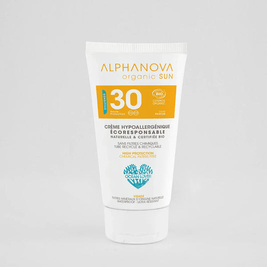 Villem ALPHANOVA SUN mineraalne hüpoallergeenne lõhnatu päikesekreem näole SPF30, 50g ALPHANOVA