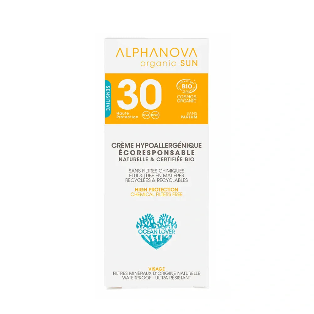 Villem ALPHANOVA SUN mineraalne hüpoallergeenne lõhnatu päikesekreem näole SPF30, 50g ALPHANOVA