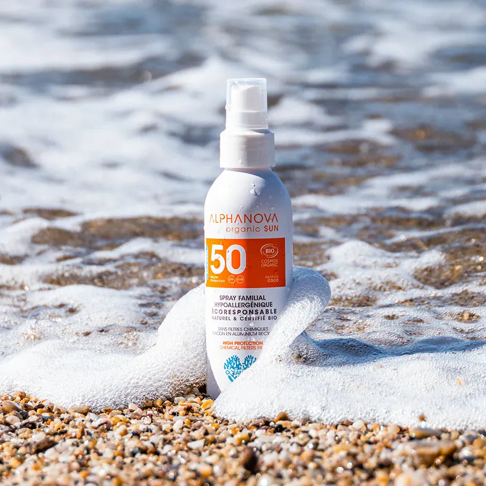Villem ALPHANOVA SUN SPF50 SPREI orgaaniline kookose lõhnaga veekindel mineraalne päikesekreem kogu perele, 150 ml ALPHANOVA