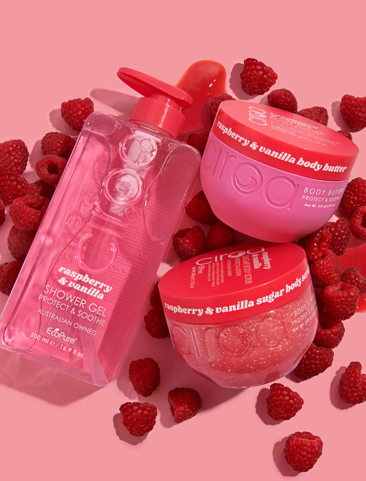 Villem CIROA Protect & Soothe Raspberry & Vanilla niisutav dušigeel 350 ml CIROA