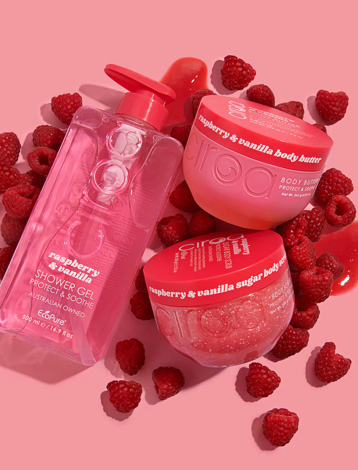 Villem CIROA Protect & Soothe Raspberry & Vanilla rahustav kehakoorija 350 g CIROA
