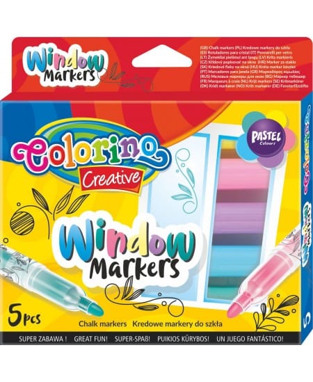 Villem COLORINO kriidimarkerid klaasile 5 tk Colorino