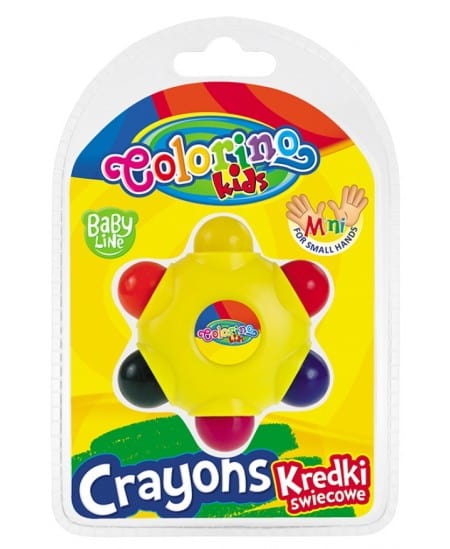 Villem COLORINO ümmargused vahakriidid vormis Baby Line, 6 värvi Colorino