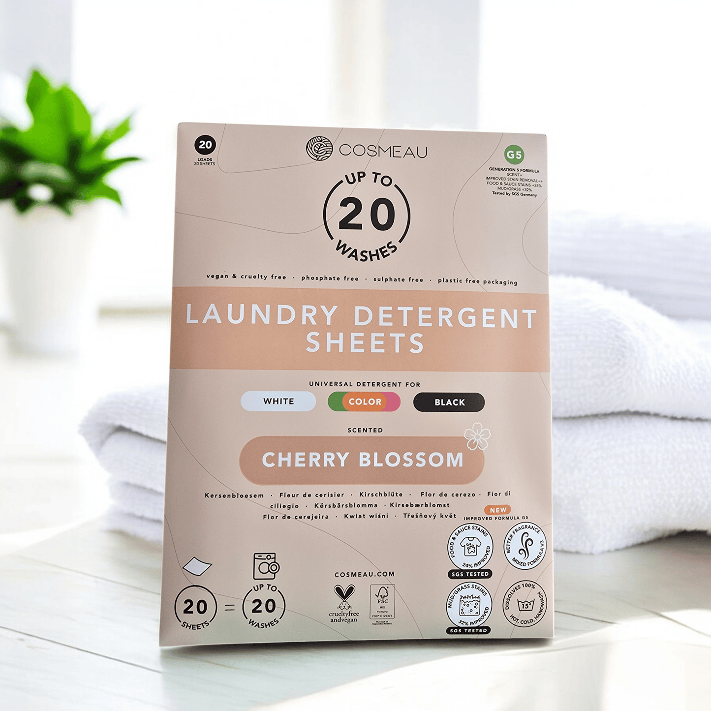 Villem Cosmeau Pesulehed Cherry Blossom 20 pesu = 20 lehte Cosmeau