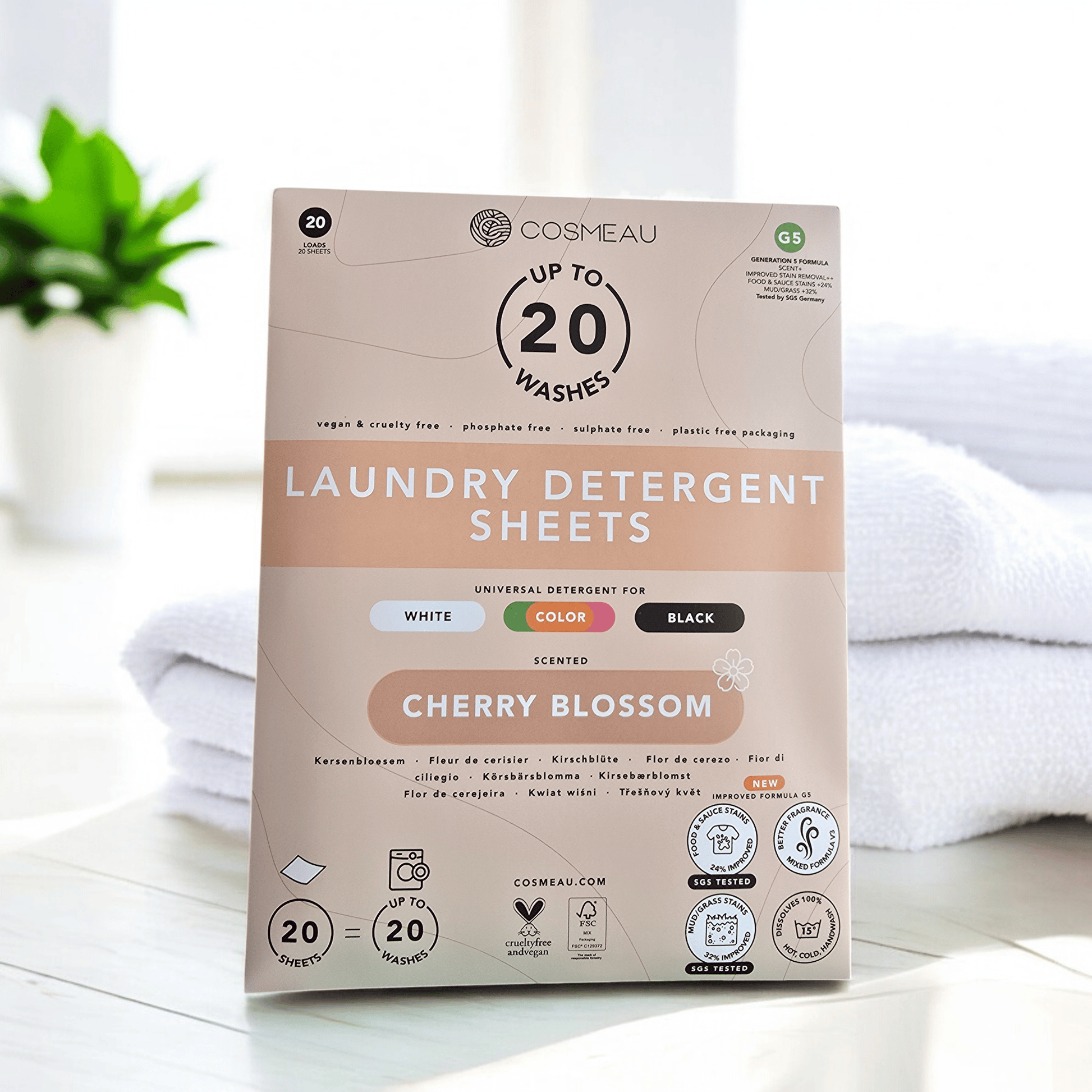 Villem Cosmeau Pesulehed Cherry Blossom 20 pesu = 20 lehte Cosmeau