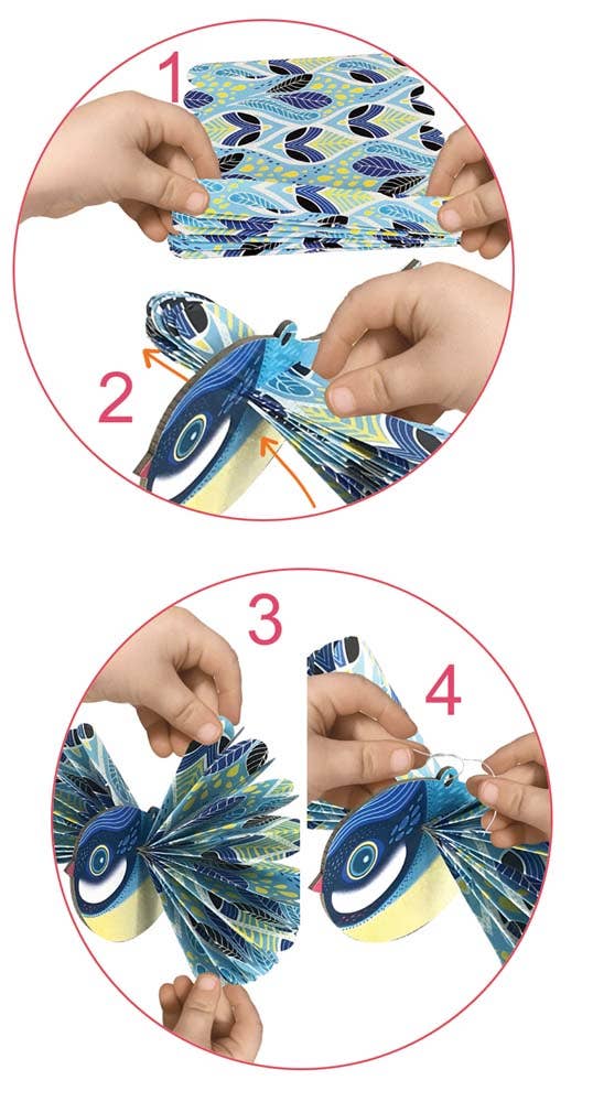 Villem Create easy, folding fans “Birds of our countryside” Créa Lign'
