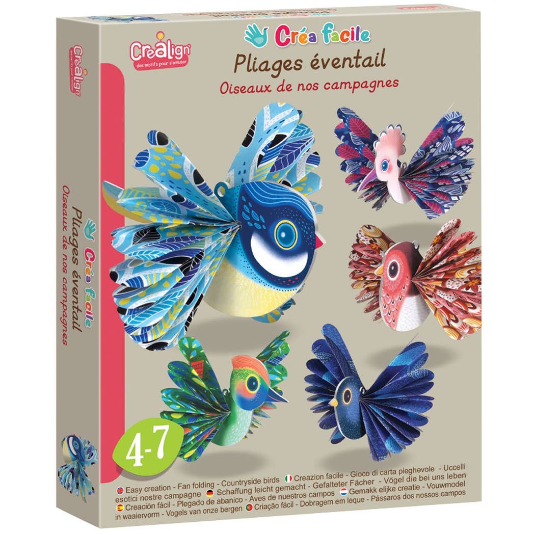 Villem Create easy, folding fans “Birds of our countryside” Créa Lign'