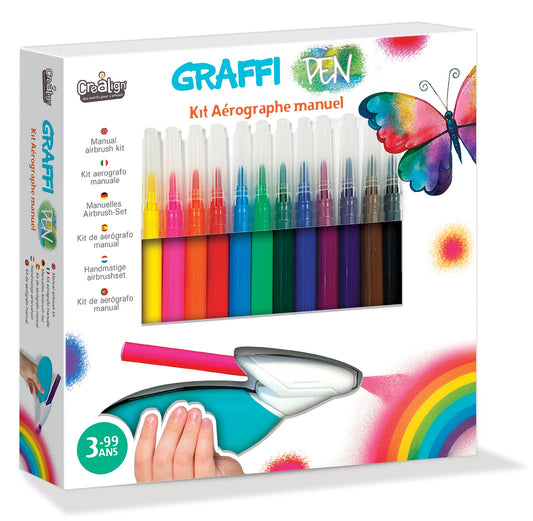 Villem Graphi Pen Airbrush õhupintsli komplekt + 12 markerit Créa Lign