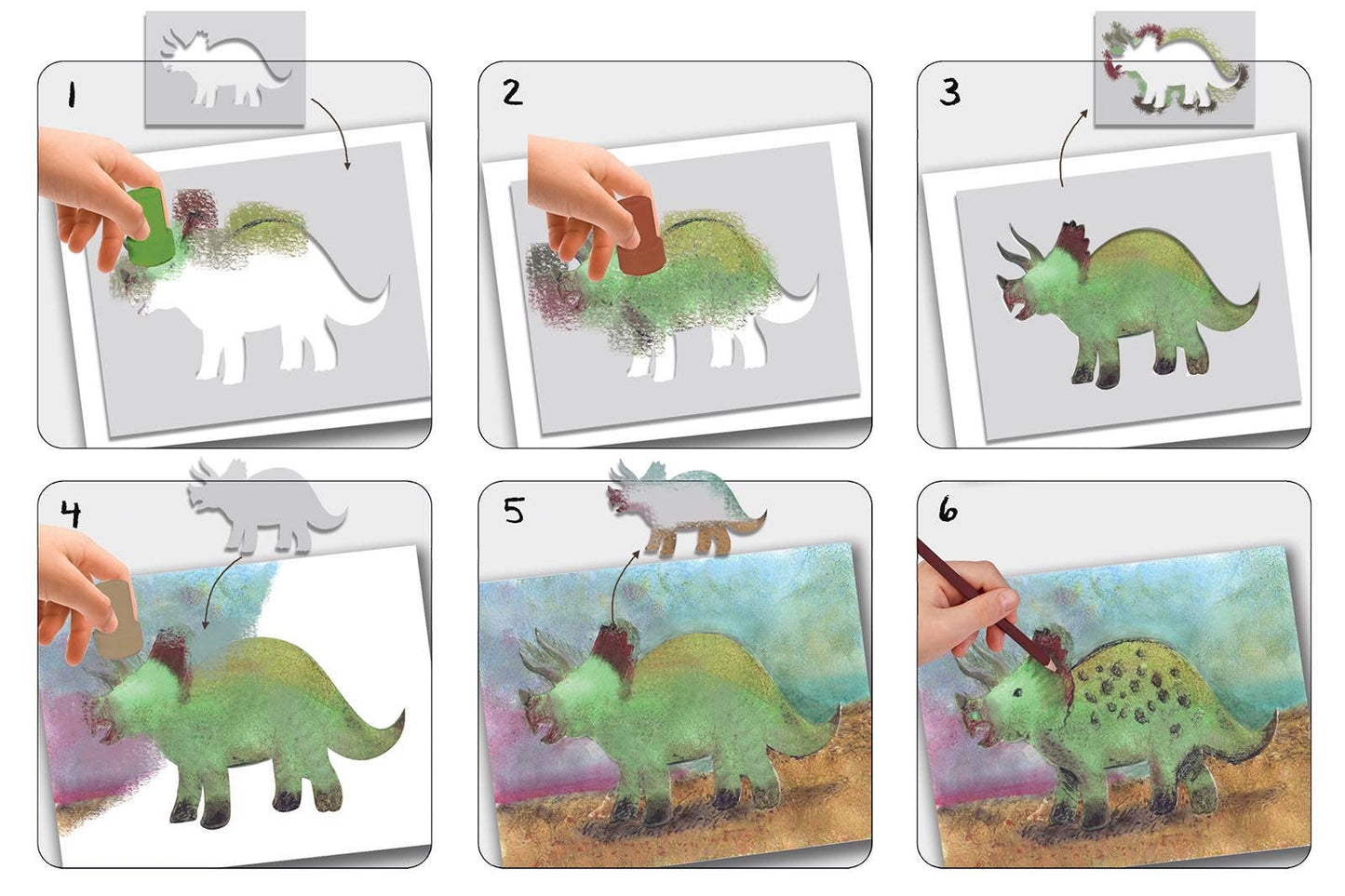 Villem Šabloonide loovkomplekt – Dinosauruste joonistamine Créa Lign