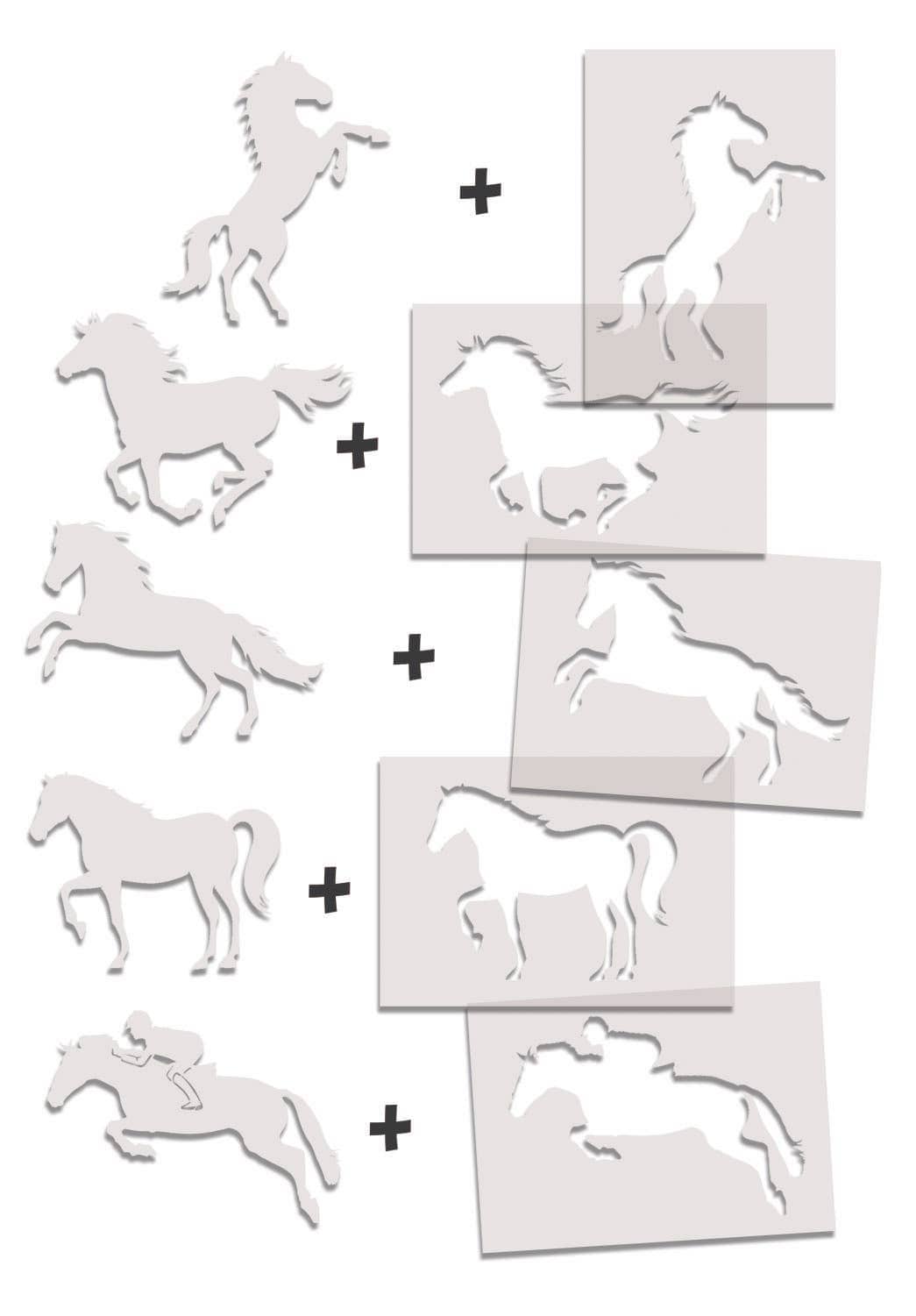 Villem Šabloonide loovkomplekt – Hobuste joonistamine Créa Lign