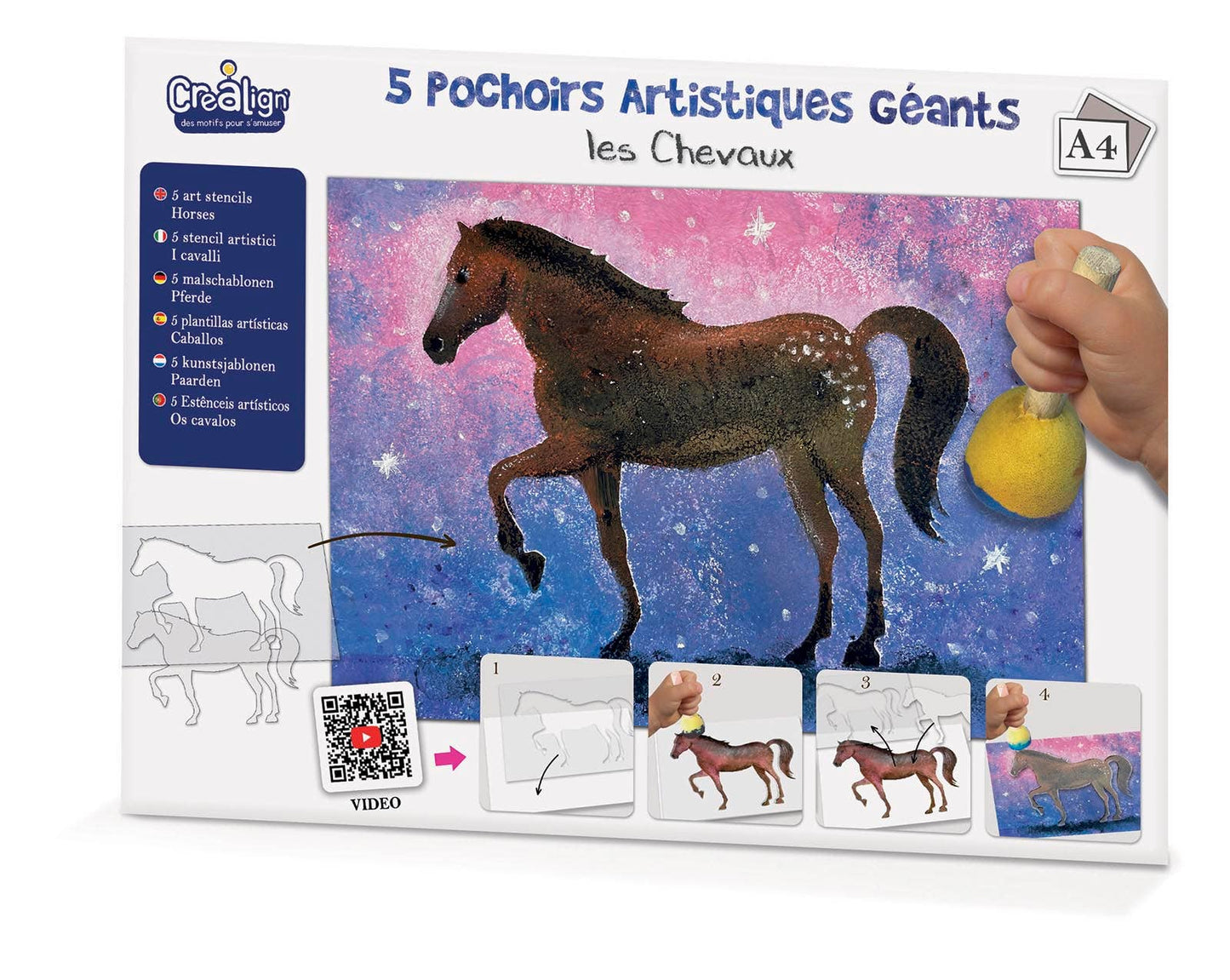 Villem Šabloonide loovkomplekt – Hobuste joonistamine Créa Lign