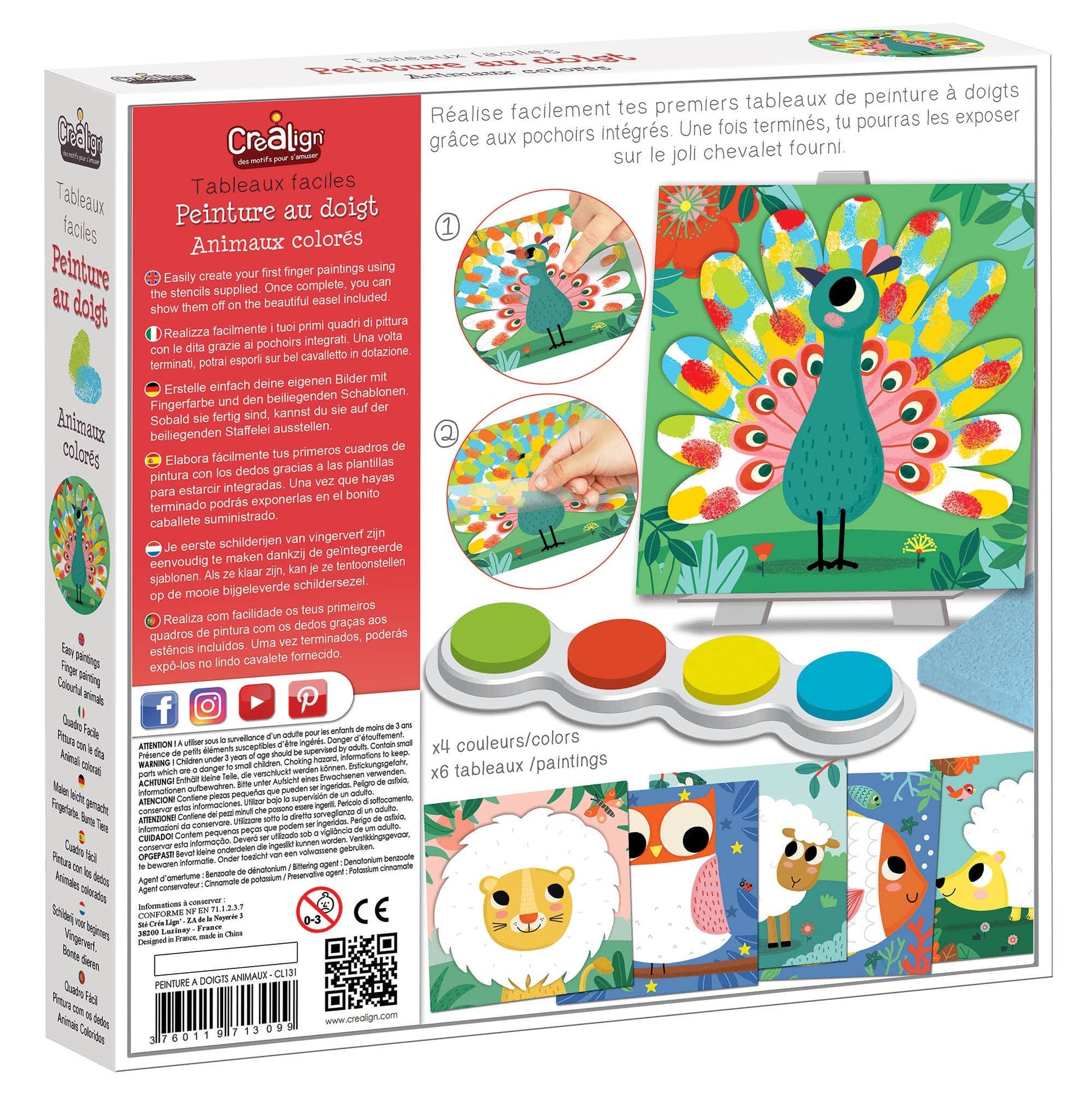 Villem Sõrmevärvide loovkomplekt alusega – Väikese kunstniku esimesed maalid Créa Lign