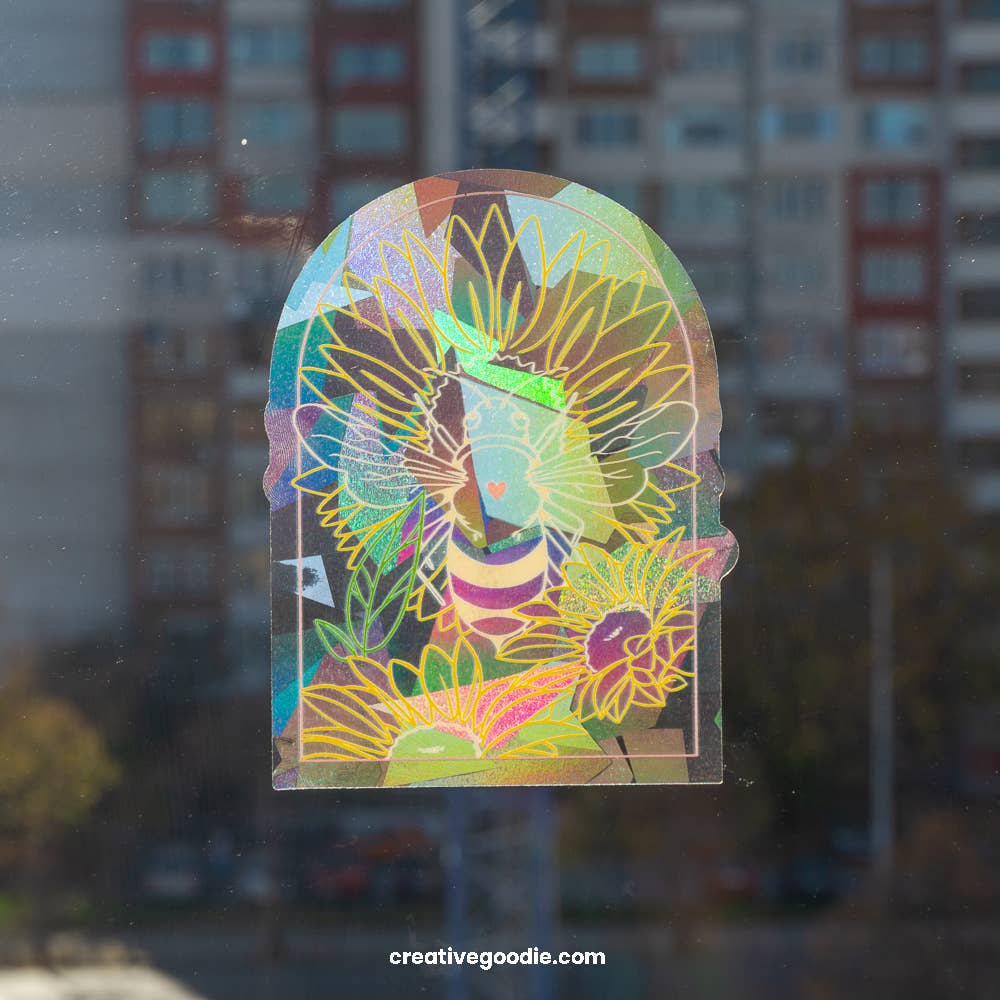 Villem Vikerkaare päikesepüüdja kleebis "Bee and Sunflowers" Creative Goodie