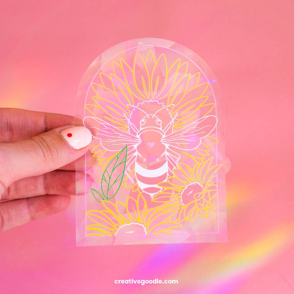 Villem Vikerkaare päikesepüüdja kleebis "Bee and Sunflowers" Creative Goodie